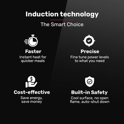 EUROCHEF Induction Benchtop Cooktop, 2000W, 9 Heat Levels, Fast Electric Portable Cooker, Touch Controls - Image 8