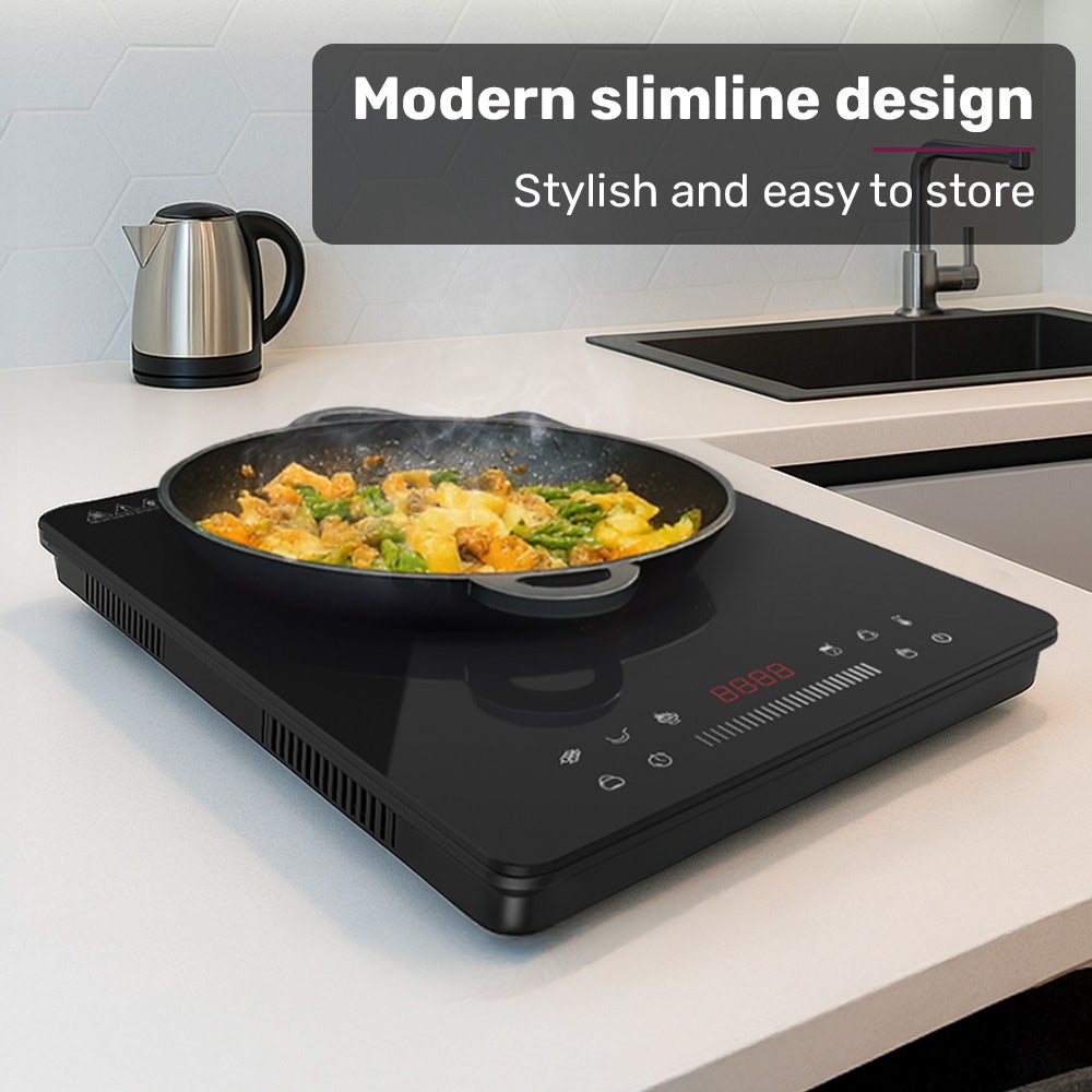 EUROCHEF Induction Benchtop Cooktop, 2000W, 9 Heat Levels, Fast Electric Portable Cooker, Touch Controls with Slider - Image 3