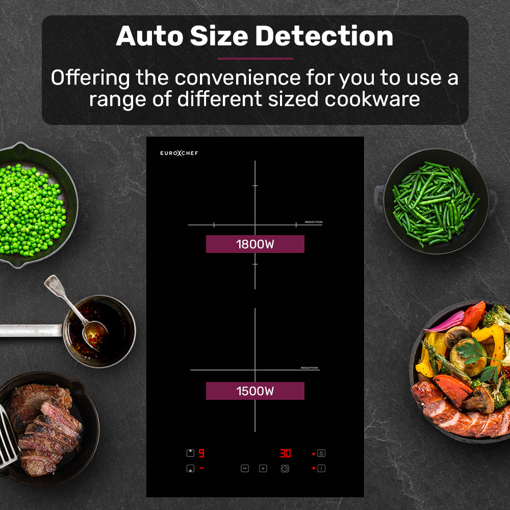 EuroChef 30cm 2 Zone Induction Cooktop, 3300W Electric, Touch Controls - Image 5
