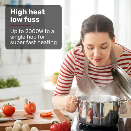 EUROCHEF Double Induction Benchtop Cooktop, 9 Heat Levels, Fast Electric Portable Cooker, Touch Controls, Standard 10A Power Plug - Image 3