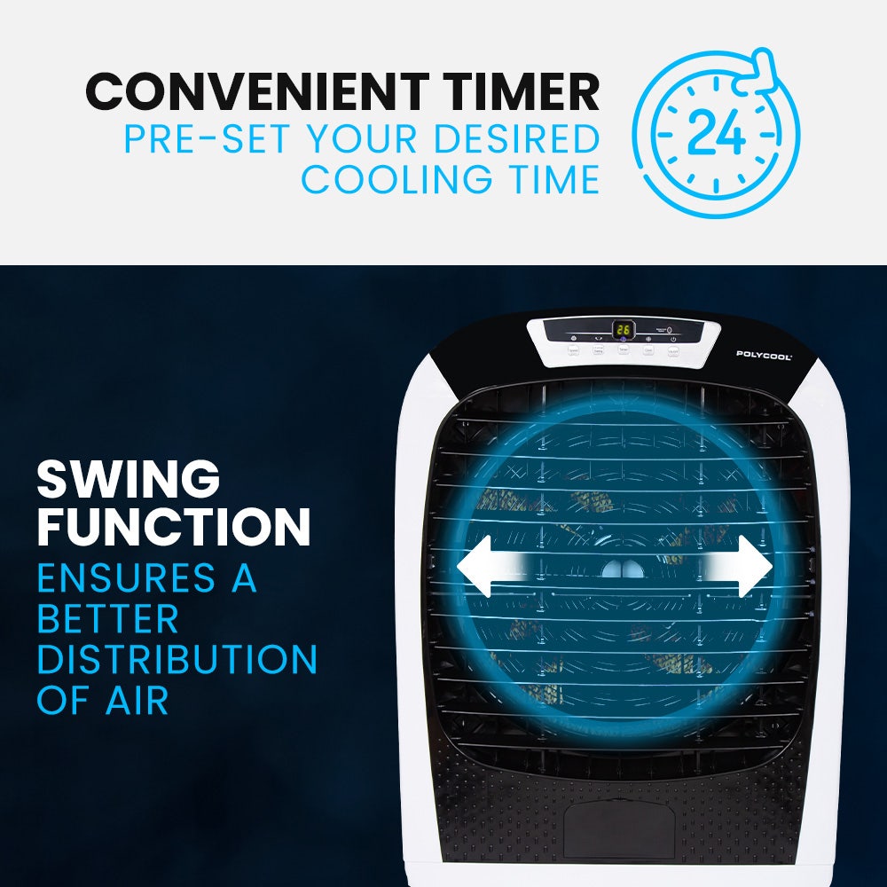POLYCOOL 450W 80L Evaporative Air Cooler, Commercial Grade, Remote Control, Fan - Image 9