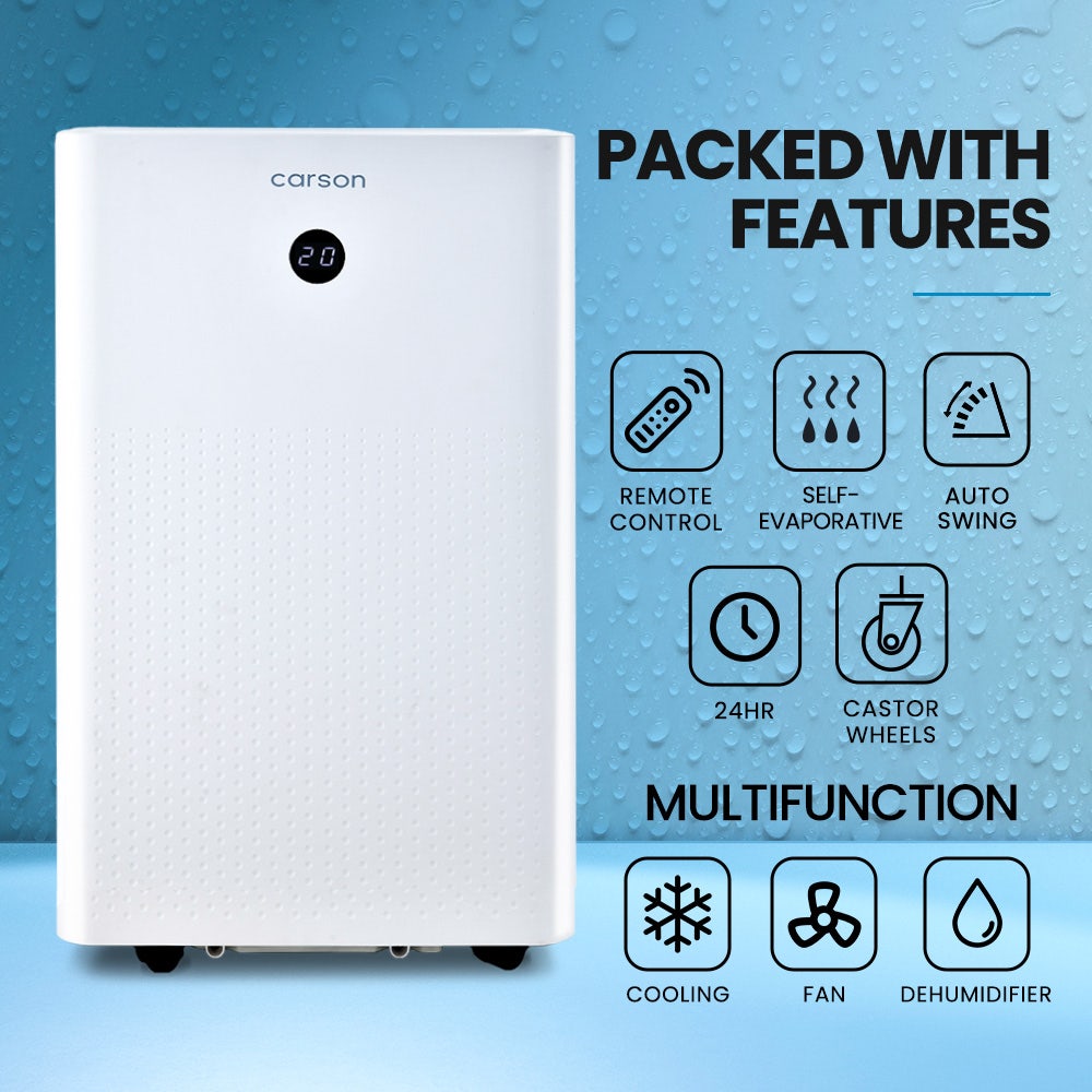 CARSON 3.5kW Portable Air Conditioner, with Dehumidifier Mode & Fan Cooler - Image 2