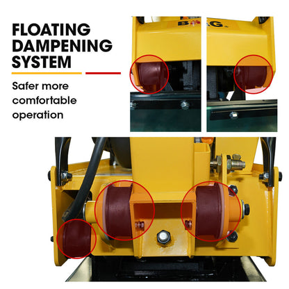 BAUMR-AG 185kg Reversible Vibratory Plate Compactor, Commercial 9HP 270cc, 500x700mm, Wheel Kit, for Sand Soil Gravel Asphalt (BCX-950) - Image 8