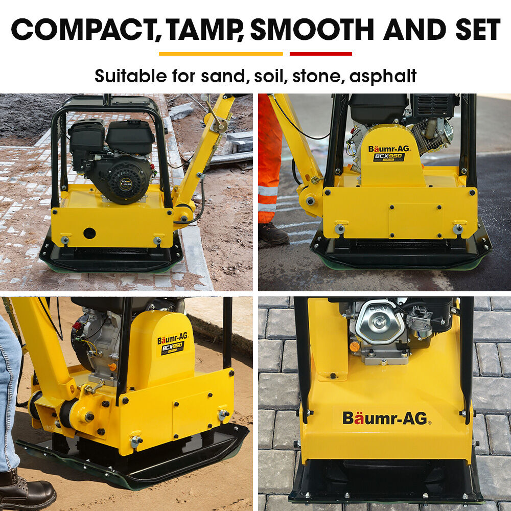 BAUMR-AG 185kg Reversible Vibratory Plate Compactor, Commercial 9HP 270cc, 500x700mm, Wheel Kit, for Sand Soil Gravel Asphalt (BCX-950) - Image 9
