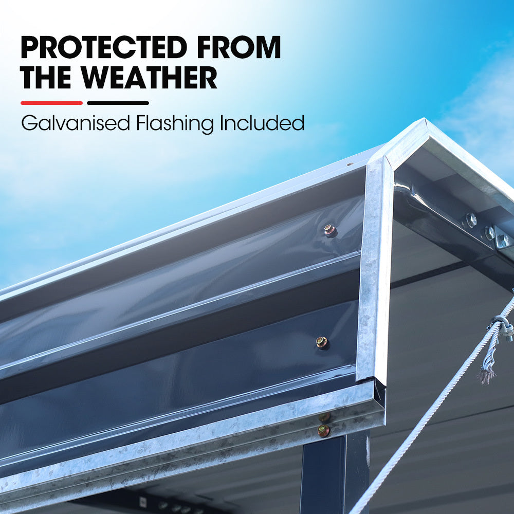 SHADE SHIELD Single Carport Shed 3.3 x 6 x 2.9m, Galvanised Steel Frame, Powder Coated Gable Roof, Shelter for Car Caravan Boat Tractor Agricultural - Image 7