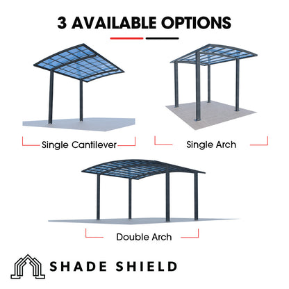 SHADE SHIELD Single Cantilever Carport 3.0m x 5.5m x 3.5m, Aluminium Alloy Frame, Polycarbonate Roof, Shelter for Car or Outdoor Living - Image 7