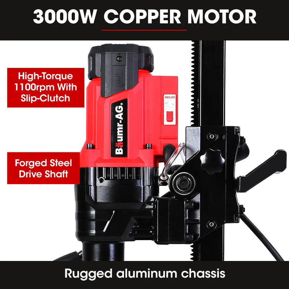 BAUMR-AG 3000W 200mm Concrete Core Drill with Stand Rig - Image 3