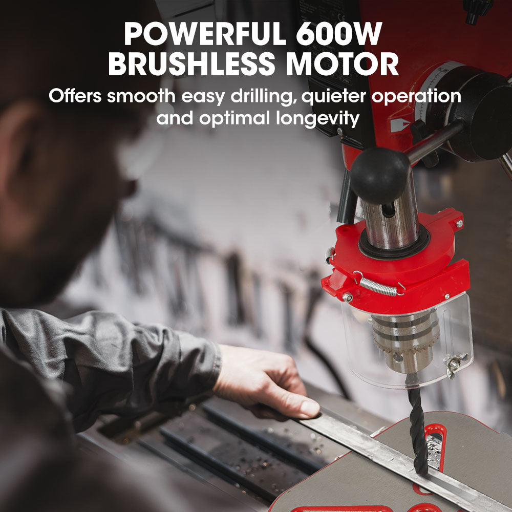 Baumr-AG 600W 12" Pedestal Bench Drill Press, 12 Speeds, 16mm Chuck (DP17) - Image 3