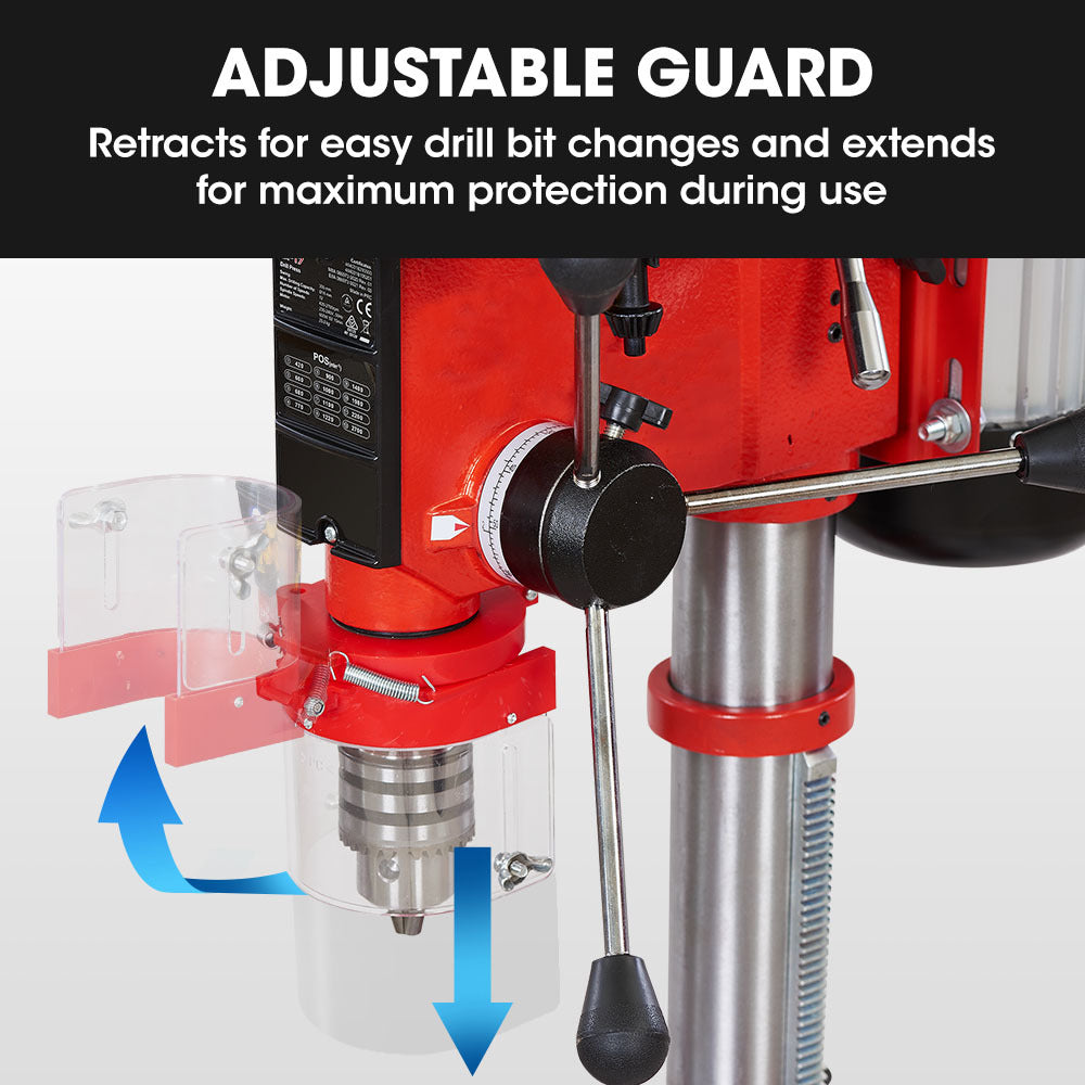 Baumr-AG 600W 12" Pedestal Bench Drill Press, 12 Speeds, 16mm Chuck (DP17) - Image 7