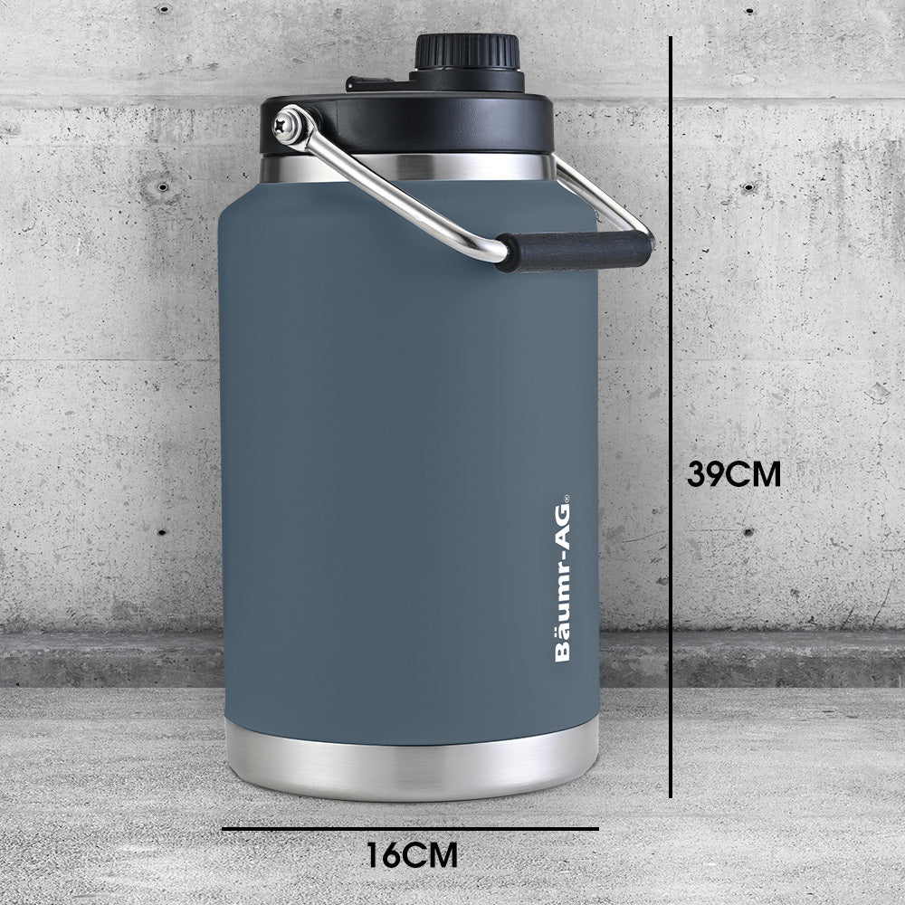 Baumr-AG 3.8L Double Wall Insulated Stainless Steel Water Bottle, Drink Jug with Handle, Blue - Image 2