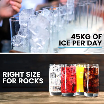 POLYCOOL Commercial Ice Maker Machine, up to 45kg/24hr, Timer & Self Cleaning Programs - Image 3