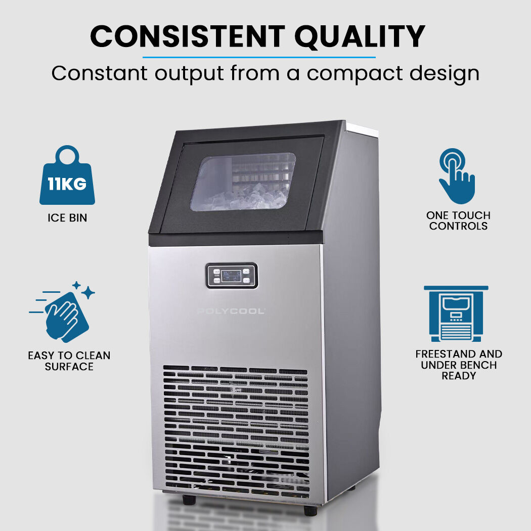 POLYCOOL Commercial Ice Maker Machine, up to 60kg/24hr, Timer & Self Cleaning Programs - Image 2