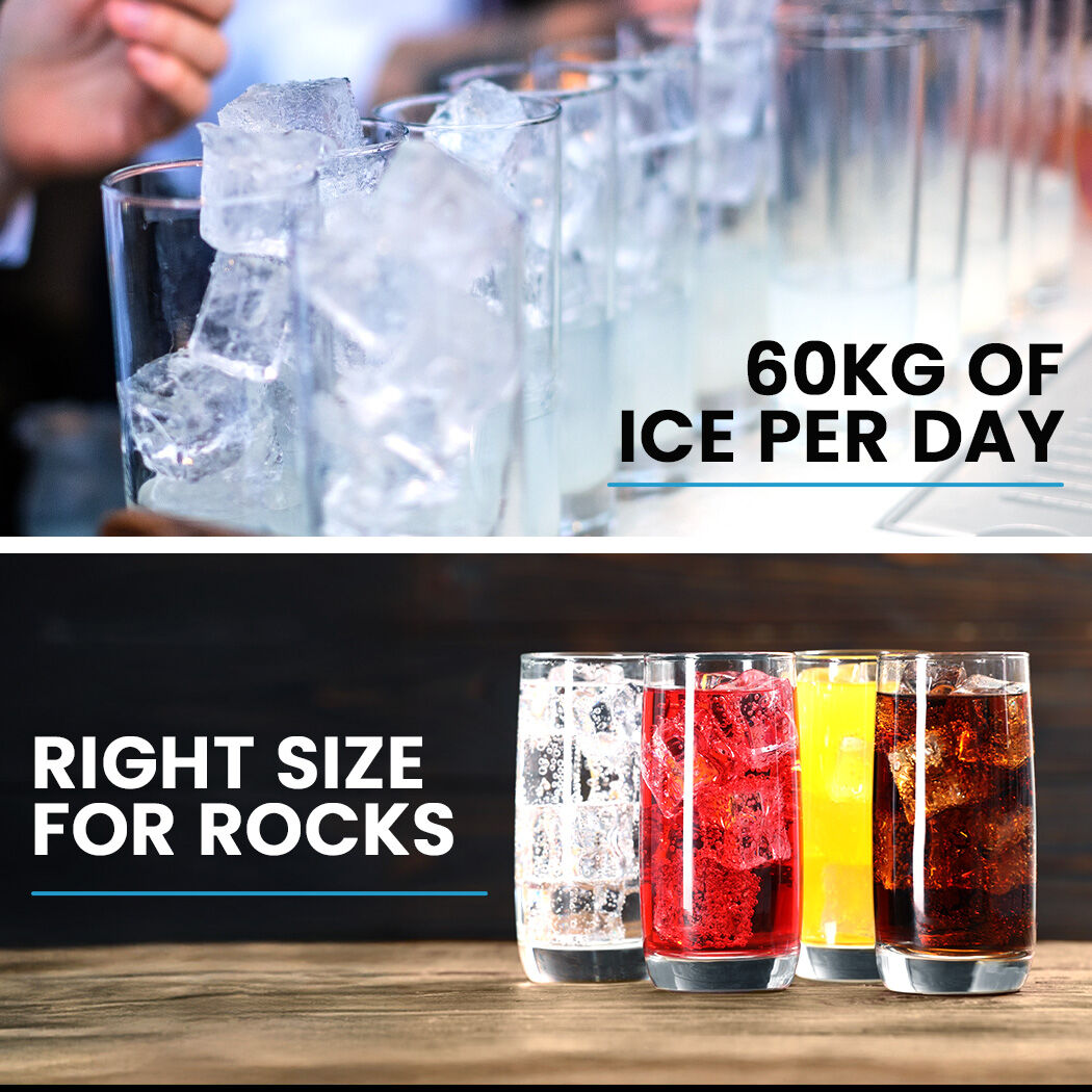 POLYCOOL Commercial Ice Maker Machine, up to 60kg/24hr, Timer & Self Cleaning Programs - Image 3