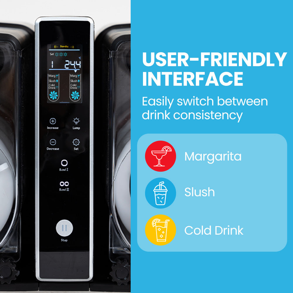 POLYCOOL 6L Double Tank Slushie Machine, Independent Digital Control Slushy Maker - Image 5