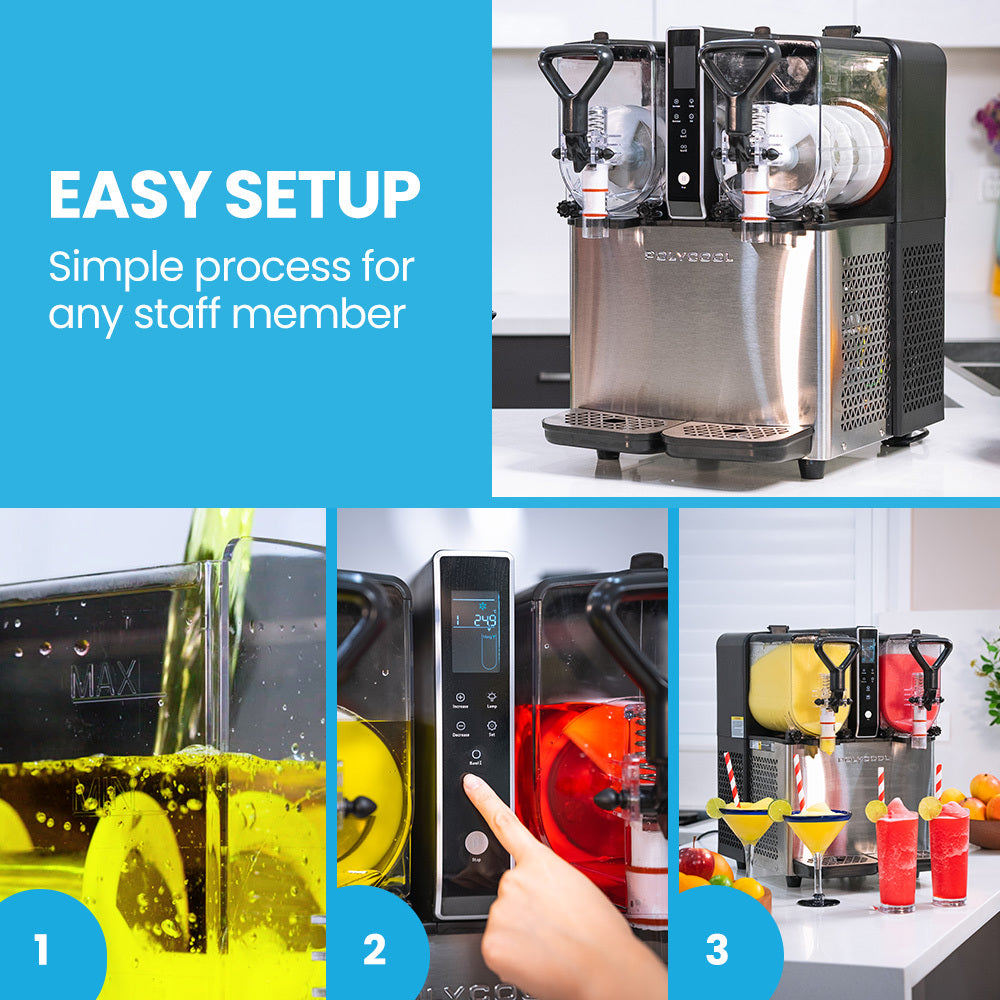 POLYCOOL 6L Double Tank Slushie Machine, Independent Digital Control Slushy Maker - Image 8