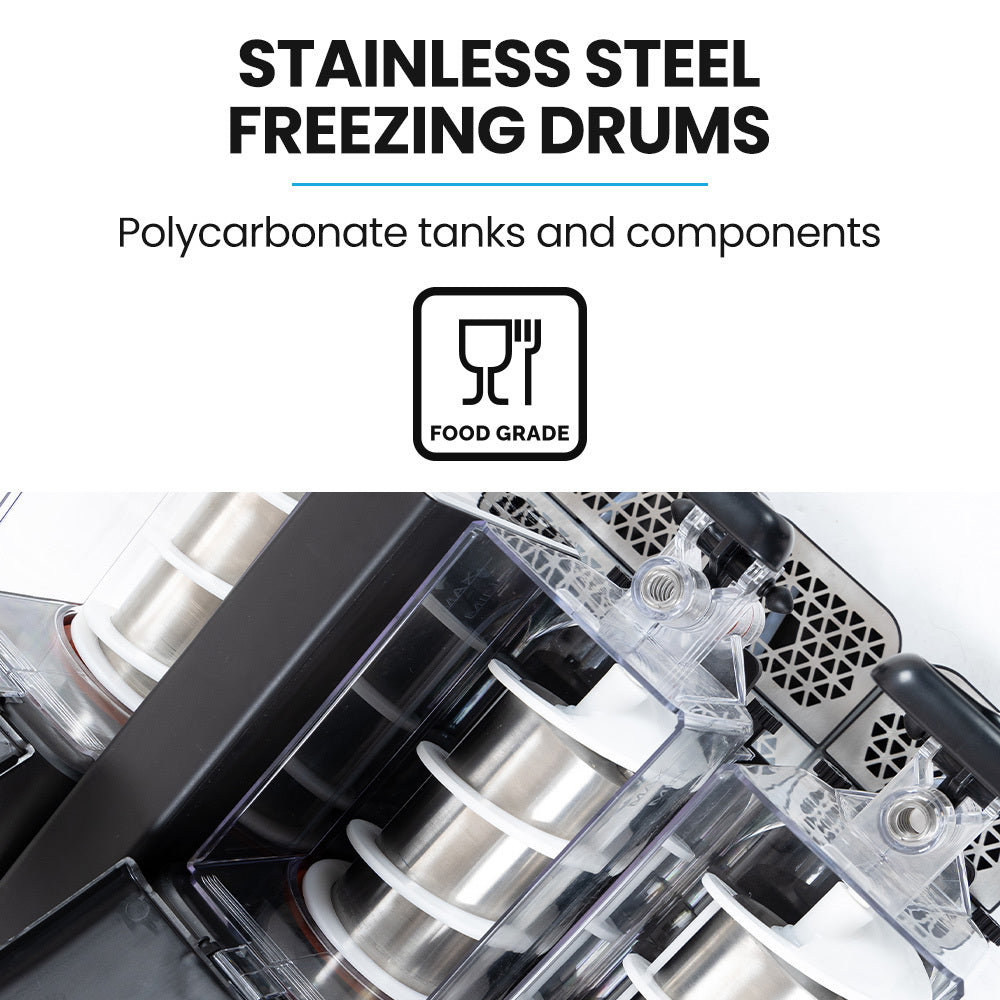 POLYCOOL 9L Triple Tank Slushie Machine, Independent Digital Control Slushy Maker - Image 4