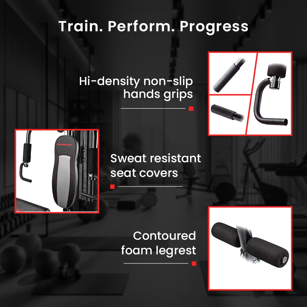 PROFLEX Multi-Station Compact Home Gym Set, 150lbs Weight Plates- M8000 - Image 7