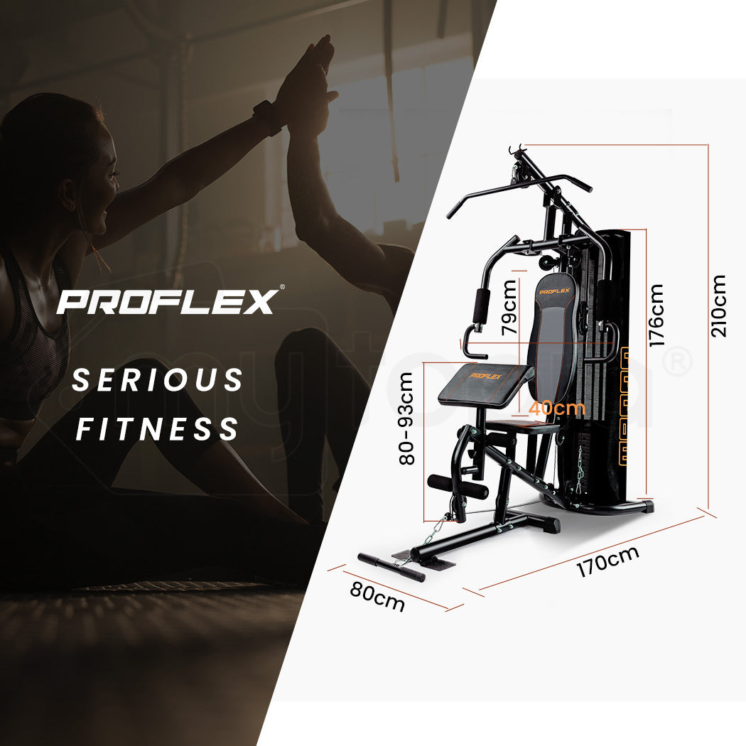 PROFLEX Multi-Station Home Gym Set with 98lbs Weight Plates- M8000 - Image 2