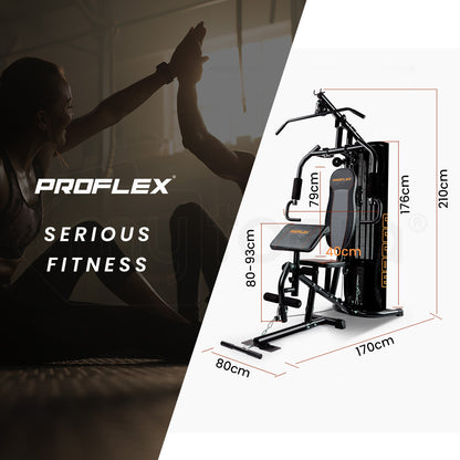PROFLEX Multi-Station Home Gym Set with 98lbs Weight Plates- M8000 - Image 2