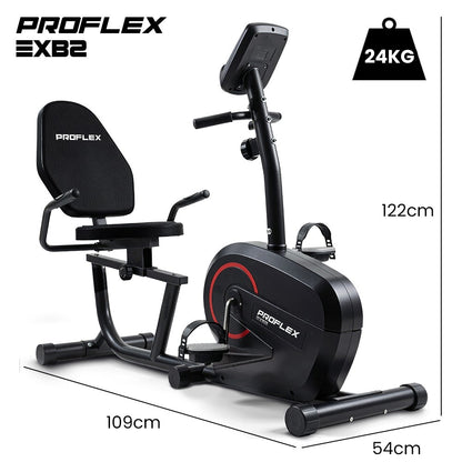PROFLEX Magnetic Recumbent Exercise Bike, LCD Display, Heart Rate Sensors, Adjustable Seat, 8-Level Resistance, Comfortable Seated Home Cardio Fitness Machine - Image 9