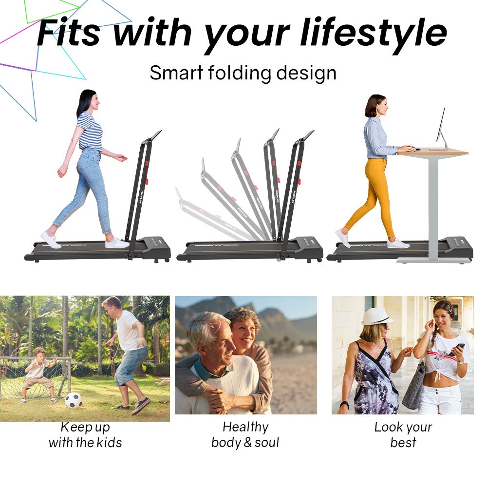 PROFLEX Electric Walking Pad Under Desk Treadmill, Remote Control, Compact Foldable Size, Tablet Holder, LCD Display, Walk or Light Jog - Image 2