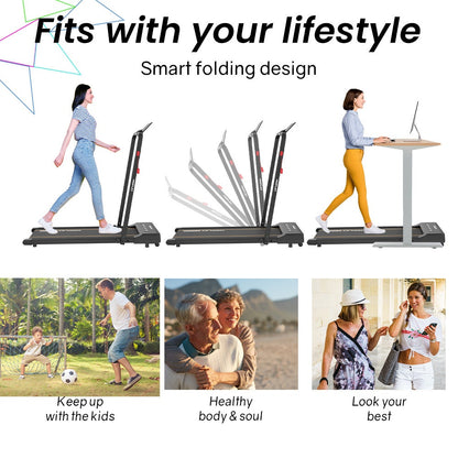 PROFLEX Electric Walking Pad Under Desk Treadmill, Remote Control, Compact Foldable Size, Tablet Holder, LCD Display, Walk or Light Jog - Image 2