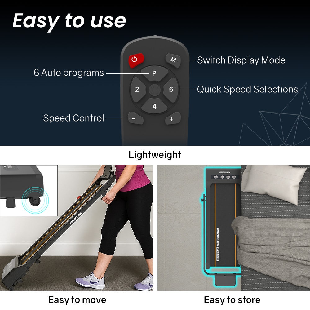 PROFLEX Electric Walking Pad Under Desk Treadmill, Remote Control, Compact Foldable Size, Tablet Holder, LCD Display, Walk or Light Jog - Image 6