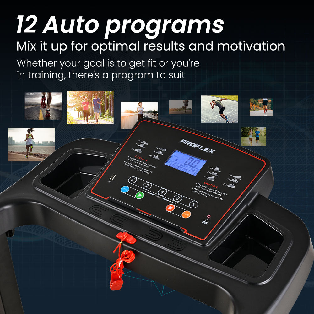 PROFLEX TRX3 Electric Treadmill, Compact Size, Foldable, USB/MP3, Pulse Sensors - Image 4