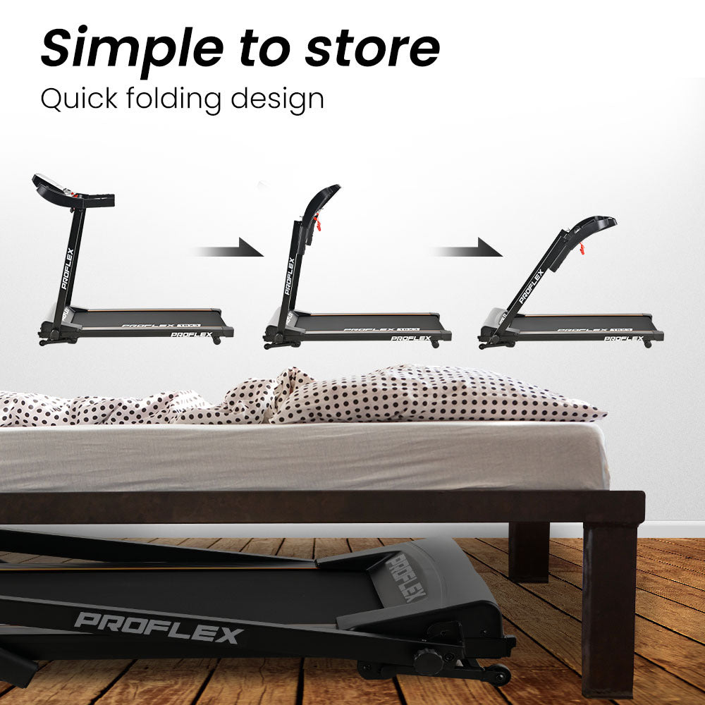 PROFLEX TRX3 Electric Treadmill, Compact Size, Foldable, USB/MP3, Pulse Sensors - Image 7