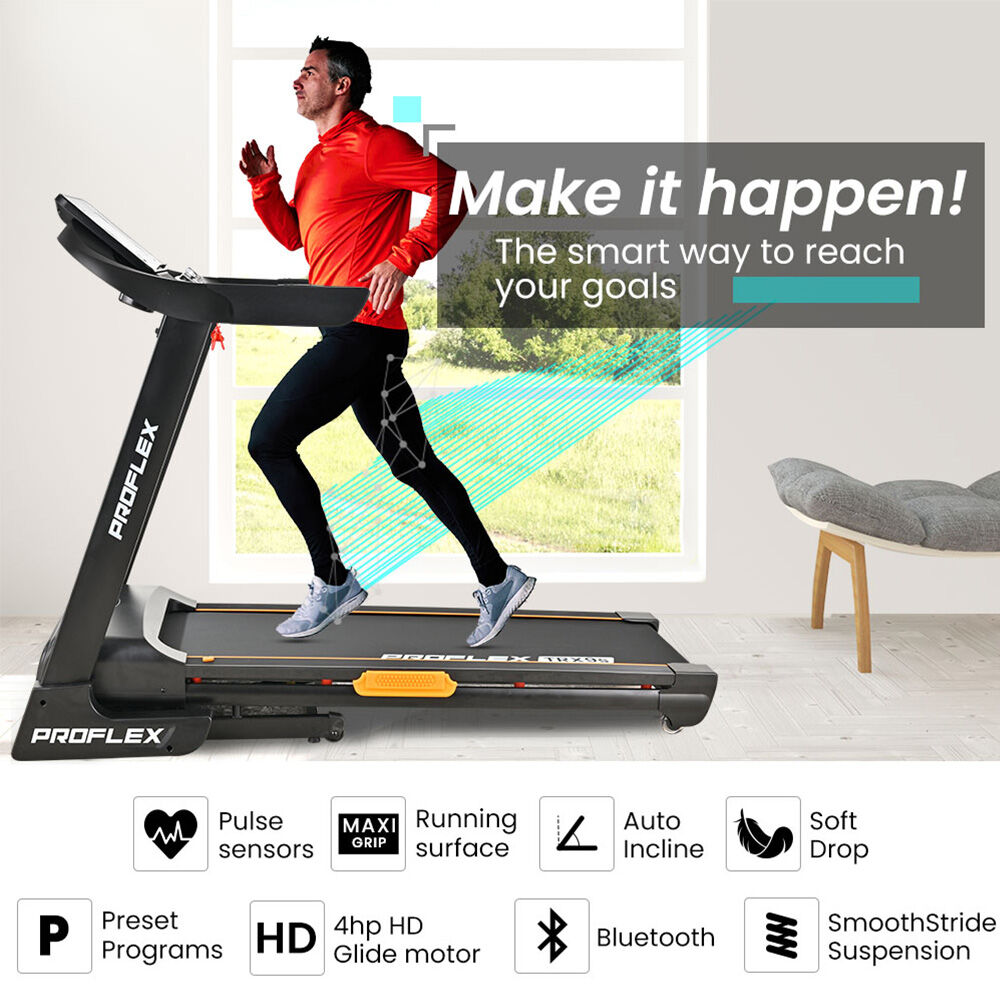 Proflex TRX9s Electric Treadmill, Large Size, 450mm Belt, 10-inch display, Foldable, Suspension, Auto Incline, WiFi, Bluetooth, Pulse Sensors - Image 3