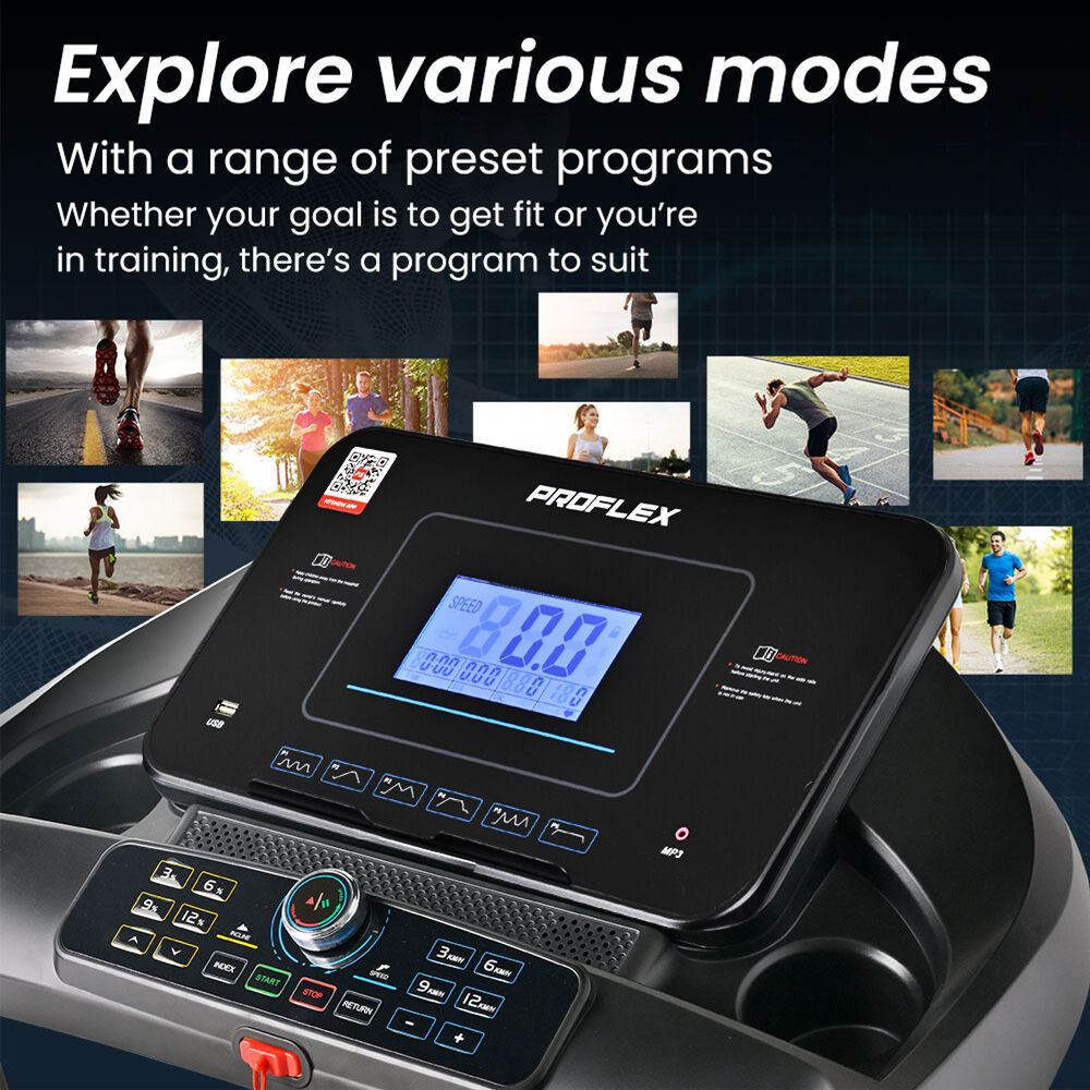 Proflex TRX9s Electric Treadmill, Large Size, 450mm Belt, 10-inch display, Foldable, Suspension, Auto Incline, WiFi, Bluetooth, Pulse Sensors - Image 6