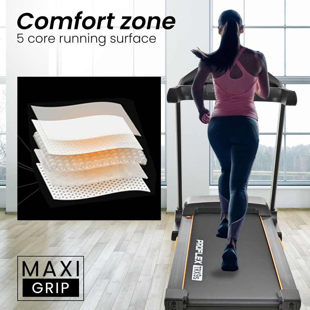 Proflex TRX9s Electric Treadmill, Large Size, 450mm Belt, 10-inch display, Foldable, Suspension, Auto Incline, WiFi, Bluetooth, Pulse Sensors - Image 8