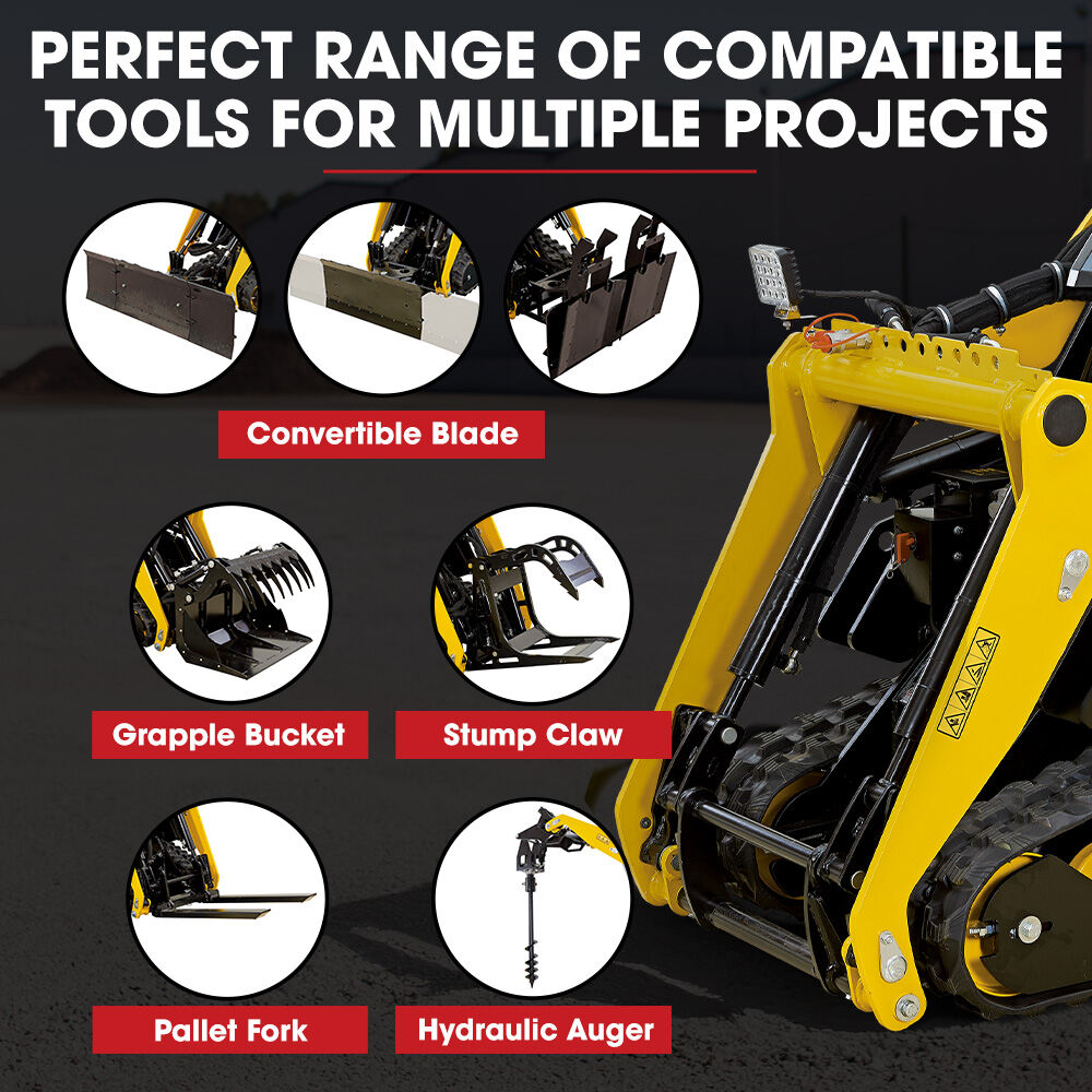 BAUMR-AG Post Hole Auger for BSR5000 Mini Loader Skid Steer, with 100mm & 200mm Bits, Quick Connect Hydraulics - Image 5