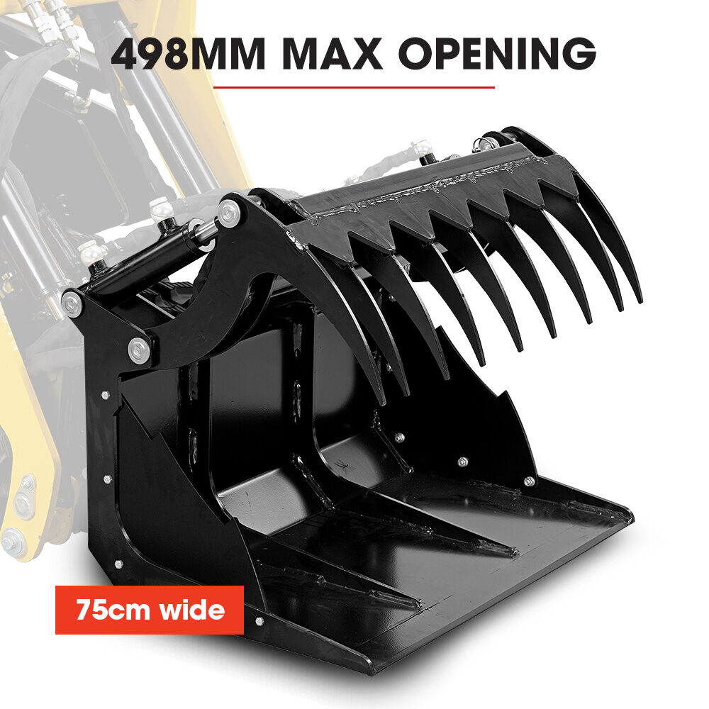BAUMR-AG Grapple Bucket Accessory for BSR5000 Mini Loader Skid Steer, Quick Connect, Dual Hydraulic Cylinders - Image 2