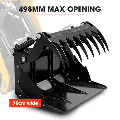 BAUMR-AG Grapple Bucket Accessory for BSR5000 Mini Loader Skid Steer, Quick Connect, Dual Hydraulic Cylinders - Image 2