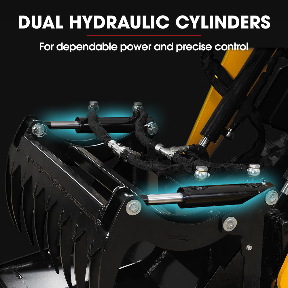 BAUMR-AG Grapple Bucket Accessory for BSR5000 Mini Loader Skid Steer, Quick Connect, Dual Hydraulic Cylinders - Image 3