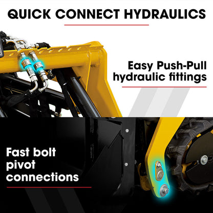 BAUMR-AG Grapple Bucket Accessory for BSR5000 Mini Loader Skid Steer, Quick Connect, Dual Hydraulic Cylinders - Image 4
