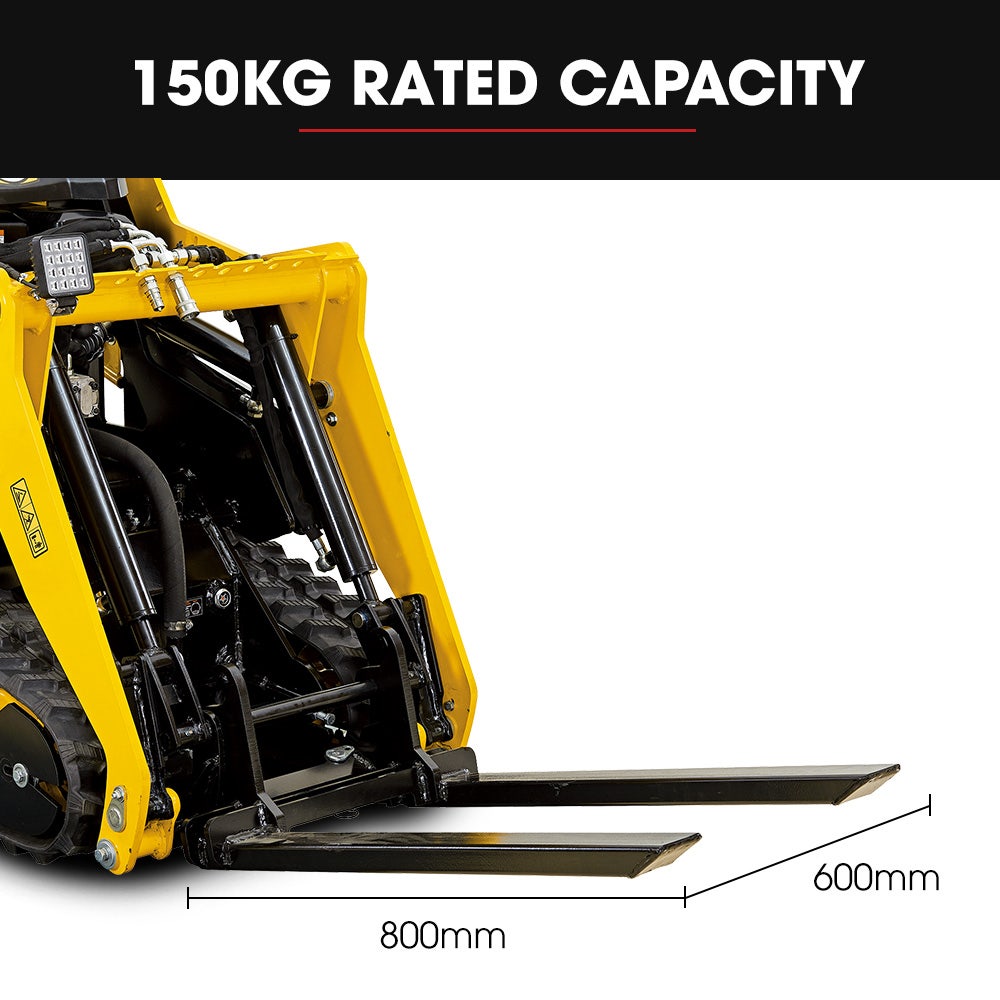 BAUMR-AG Pallet Forks Accessory for BSR5000 Mini Loader Skid Steer, Quick Connect Hydraulics, 150kg Rated Capacity - Image 2
