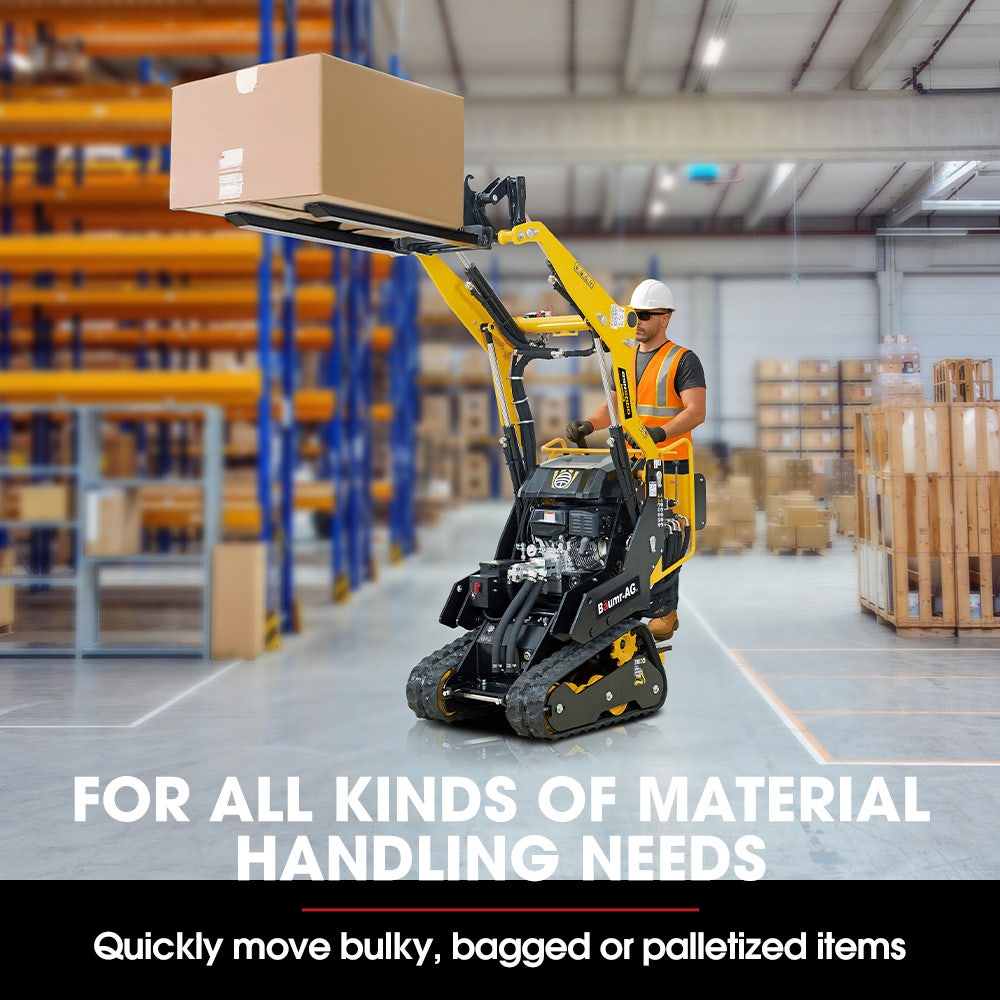 BAUMR-AG Pallet Forks Accessory for BSR5000 Mini Loader Skid Steer, Quick Connect Hydraulics, 150kg Rated Capacity - Image 3