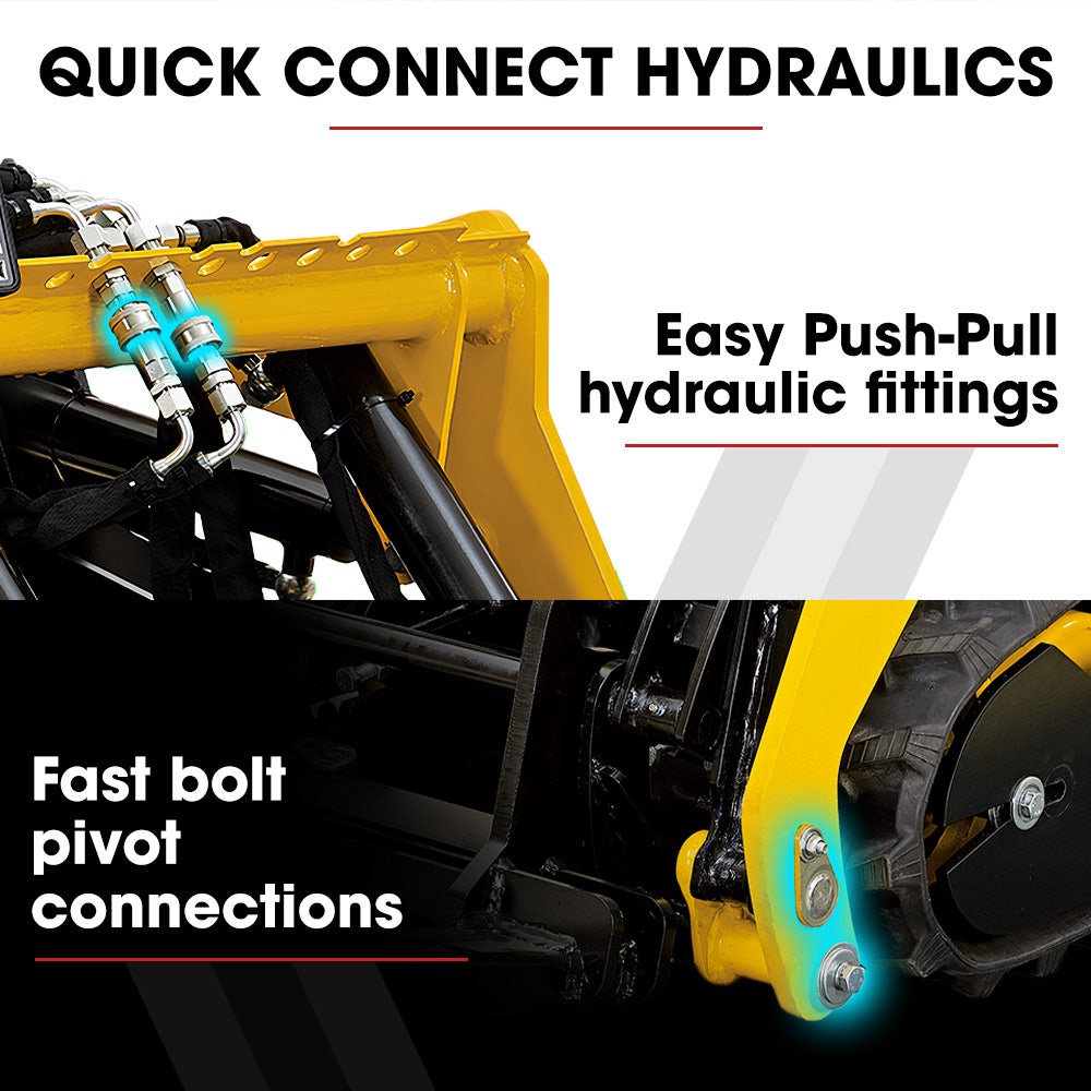 BAUMR-AG Pallet Forks Accessory for BSR5000 Mini Loader Skid Steer, Quick Connect Hydraulics, 150kg Rated Capacity - Image 4