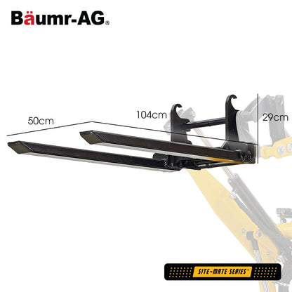 BAUMR-AG Pallet Forks Accessory for BSR5000 Mini Loader Skid Steer, Quick Connect Hydraulics, 150kg Rated Capacity - Image 6