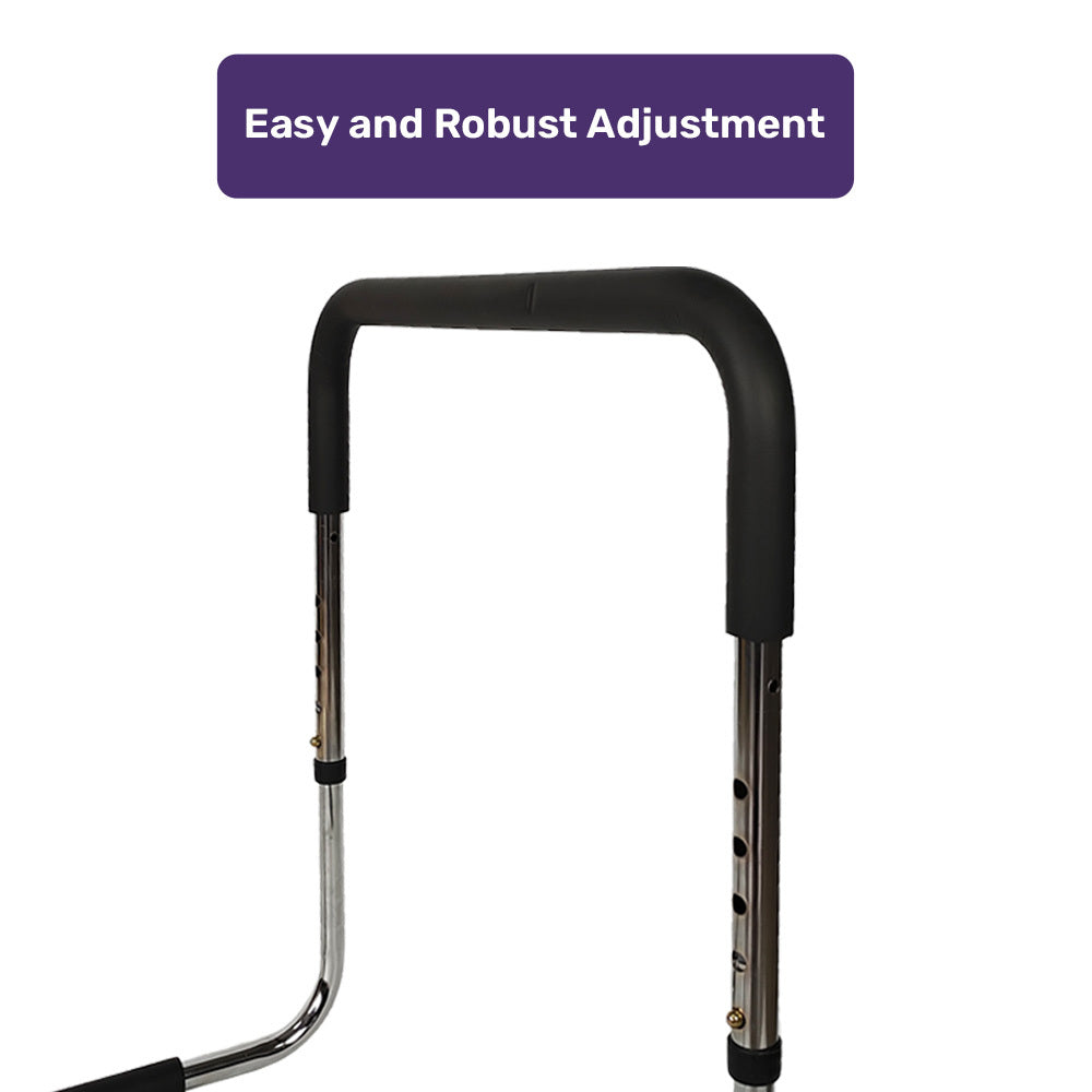 Equipmed Bed Assist Adjustable Hand Rail Support Aid for Seniors, 125kg Capacity, Bedside with Soft Grip Handle - Image 2