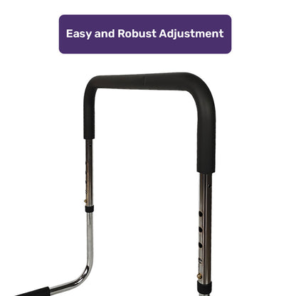 Equipmed Bed Assist Adjustable Hand Rail Support Aid for Seniors, 125kg Capacity, Bedside with Soft Grip Handle - Image 2