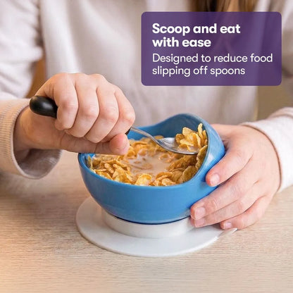 EQUIPMED Scoop Bowl with Suction Base, Non-Slip, High Rim, Adaptive Dining Aid for Elderly Arthritis Disability,Self-Feeding, BPA Free - Image 2