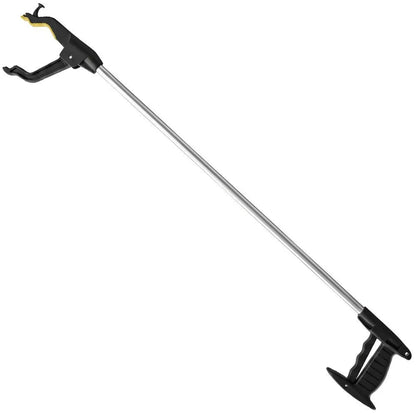 EQUIPMED 74cm Long Reach Grabber Reacher Aid, Deluxe Magnetic Pick Tip, Key Hook, Lockable Nonslip Rubber Jaws, Lightweight Alloy, Easy Reach for Seniors