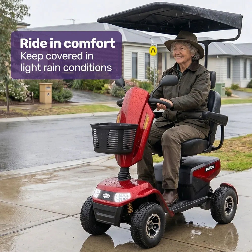 EQUIPMED Mobility Scooter & Power Wheelchair Shade Canopy Roof, 1-Inch Mount, 3 Height Settings, Black - Image 4
