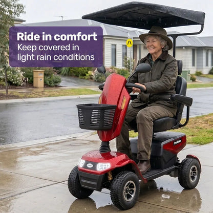 EQUIPMED Mobility Scooter & Power Wheelchair Shade Canopy Roof, 1-Inch Mount, 3 Height Settings, Black - Image 4