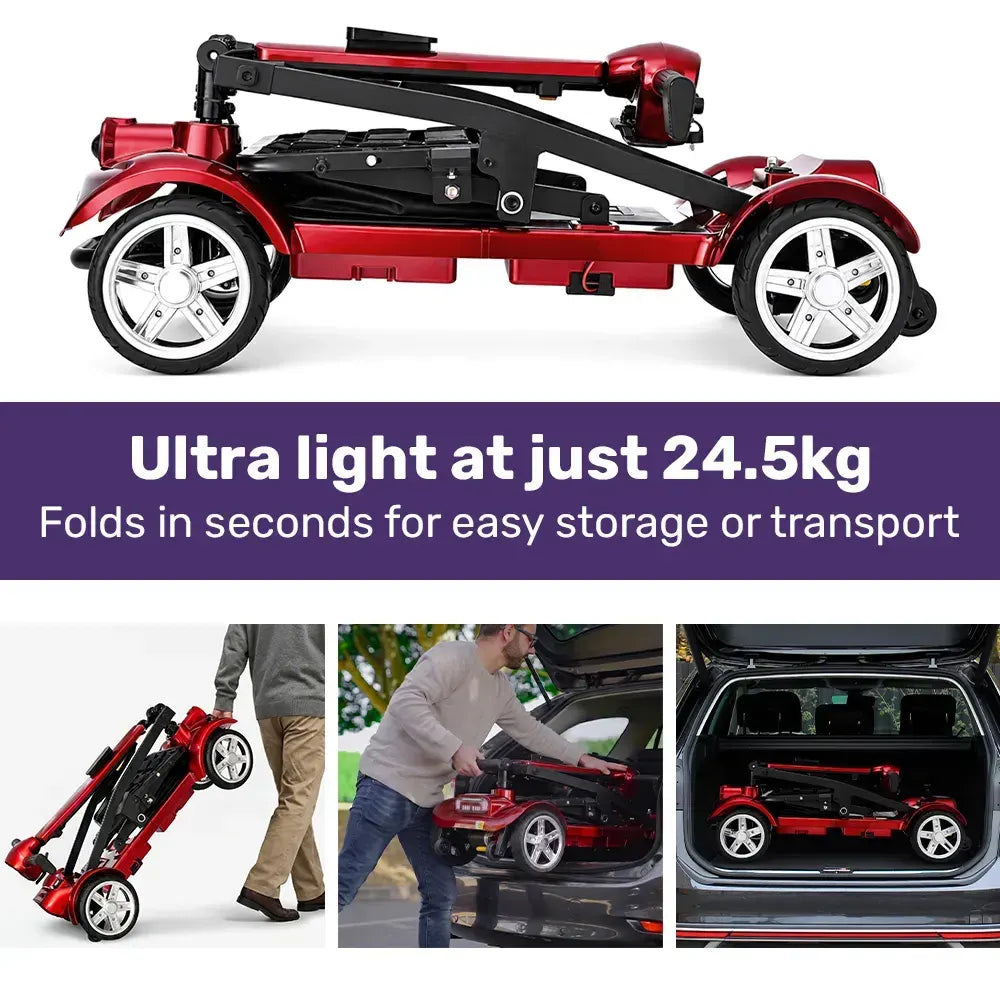 EQUIPMED ComfortCruise Large Mobility Scooter, 15km/h Top Speed, Up to 45km Range, Strong Climbing, 120kg Capacity, Red - Image 3