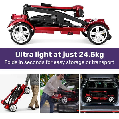 EQUIPMED ComfortCruise Large Mobility Scooter, 15km/h Top Speed, Up to 45km Range, Strong Climbing, 120kg Capacity, Red - Image 3