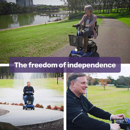 EQUIPMED FreeLite+ Mid-Sized Electric Foldable Mobility Scooter, Lithium Battery, Long Range and Easy Charging, Blue - Image 2